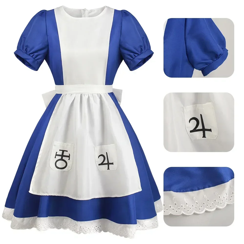 Anime Alice Madness Returns cosplay costume role dress adult women girls Lolita maid dress suit Halloween outfit uniform halloween costumes