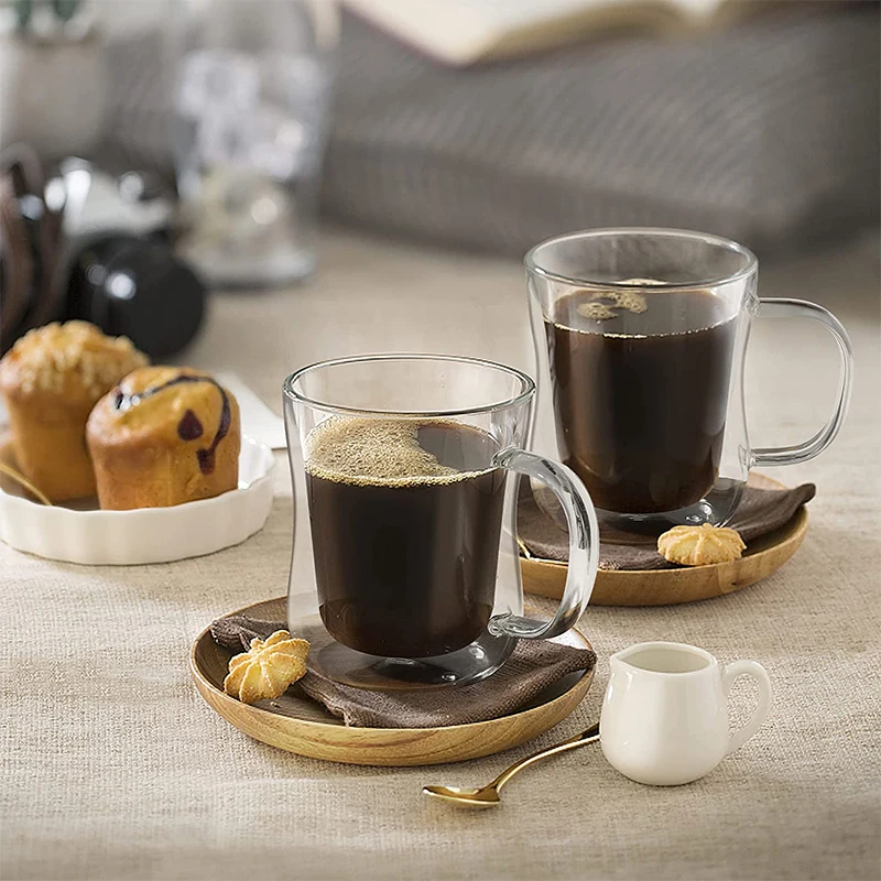 BU Products - Tasse à Café En Verre à Double Paroi Avec Finition