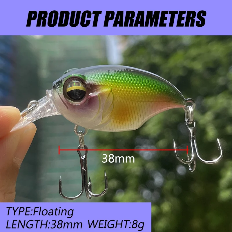 1Pcs Japanese Crankbaits Wobblers 38mm 8g Floating Minnow Artificial Hard Bait Pike Bass Perch Fishing Tackle