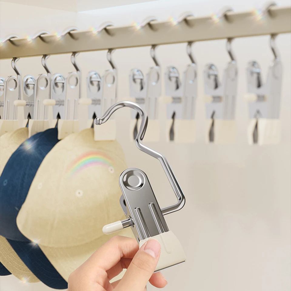 Hanger Clip 10-Pack Space-Saving Hanging Clips 360° Rotating