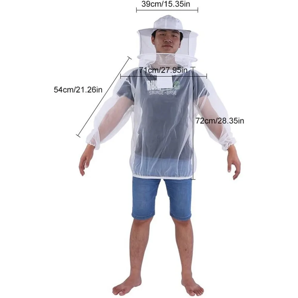 Professional Beekeeper Jacket Transparent Ultra-thin Lightweight Breathable Beekeeping Protective Suit Equipment