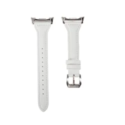 Slim Leather Strap for Women - Elegant Band for Galaxy Smartwatches (White)
