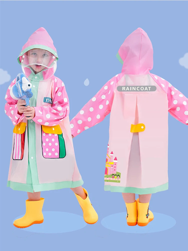 Stylish Kids Raincoat Children Raincoat Reusable Rainwear Full Body Waterproof Bag Space Pockets Cute School Raincoat raincoat poncho