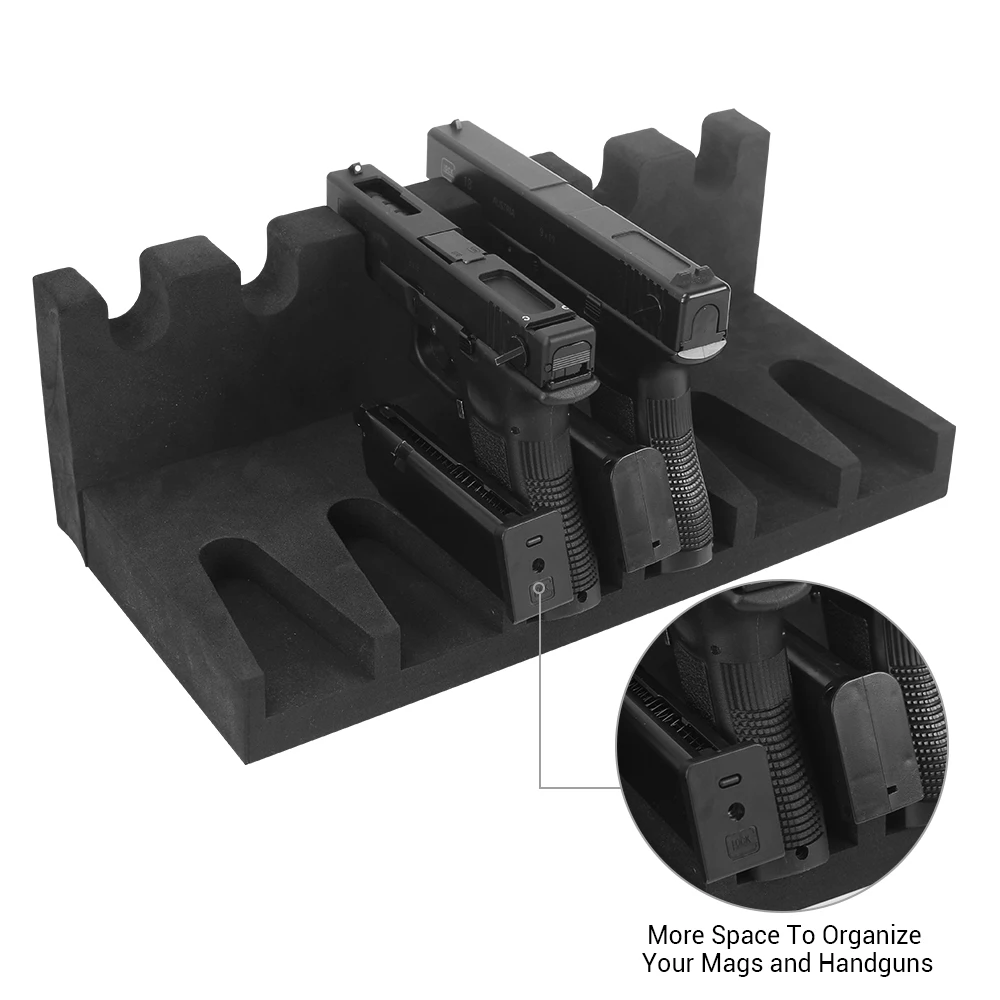 Gun Accessories 3/4/6 Slots Foam Gun Rack Universal Pistol Rack Handgun Display Stand Glock Holder Weapon Support for Gun Safe Organizer Storage