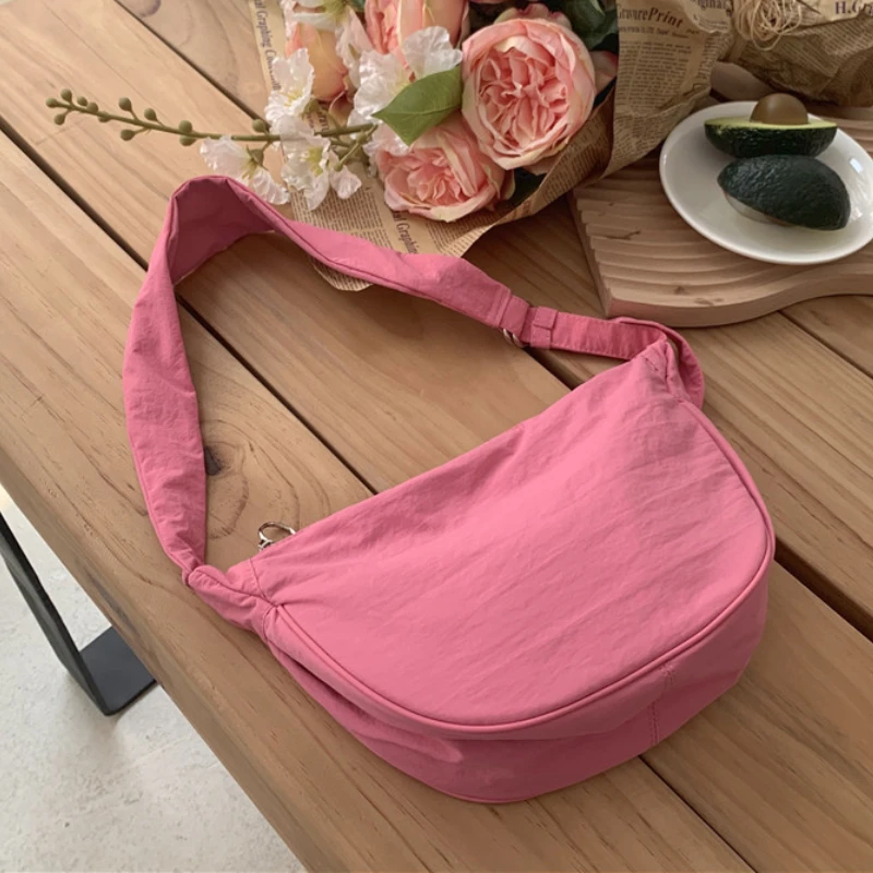 

Solid Color Women's Nylon Crossbody Bag Casual Female Hobos Shoulder Bags Tote Purses Fashion Ladies Handbags Messenger Bags