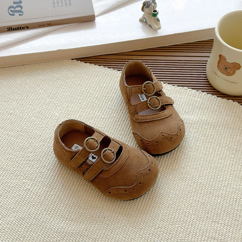 Leather Girls Mary Jane Flats Soft Sole Autumn Toddler Shoes