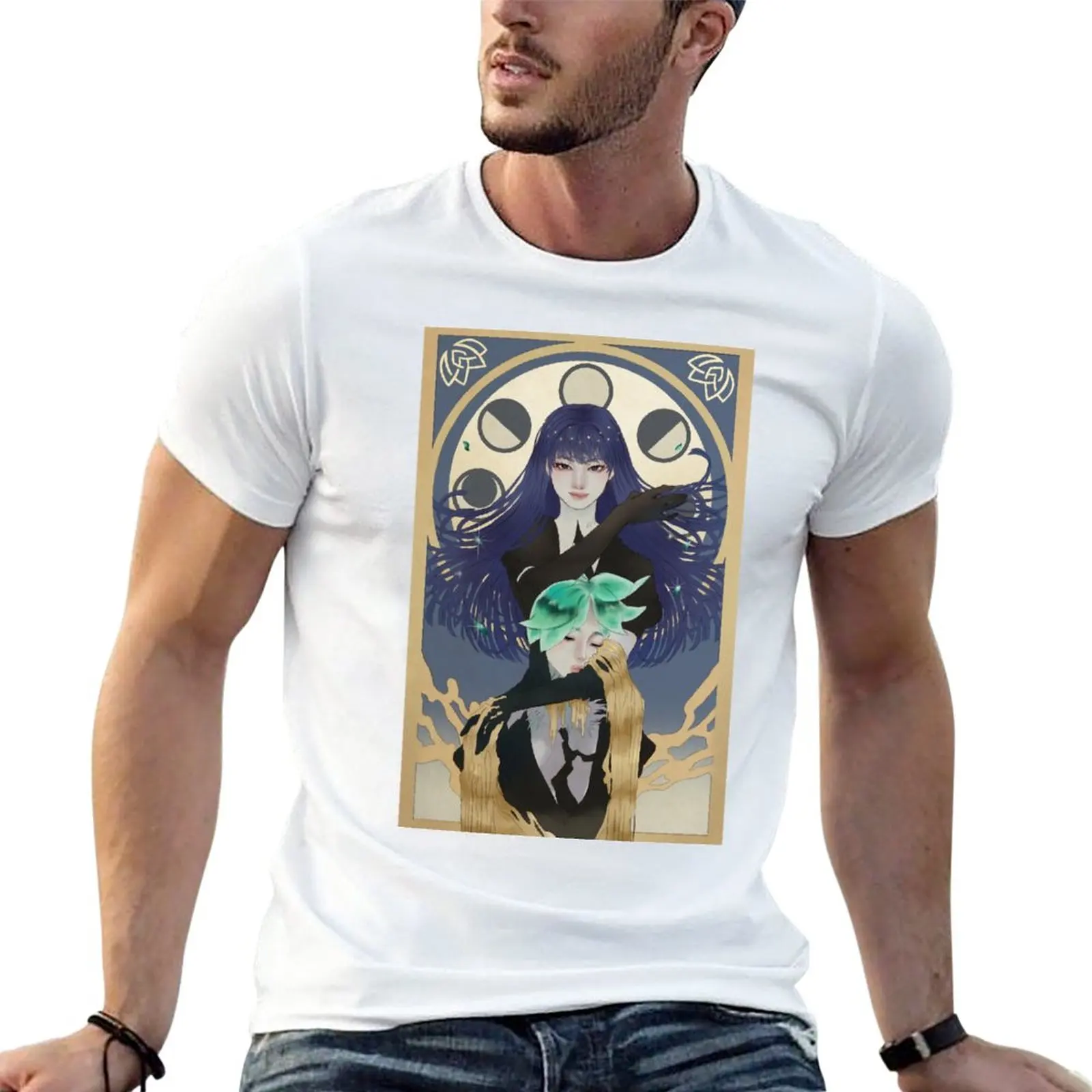 

Phos and Lapis T-Shirt heavyweights customs anime clothes vintage clothes mens graphic t-shirts