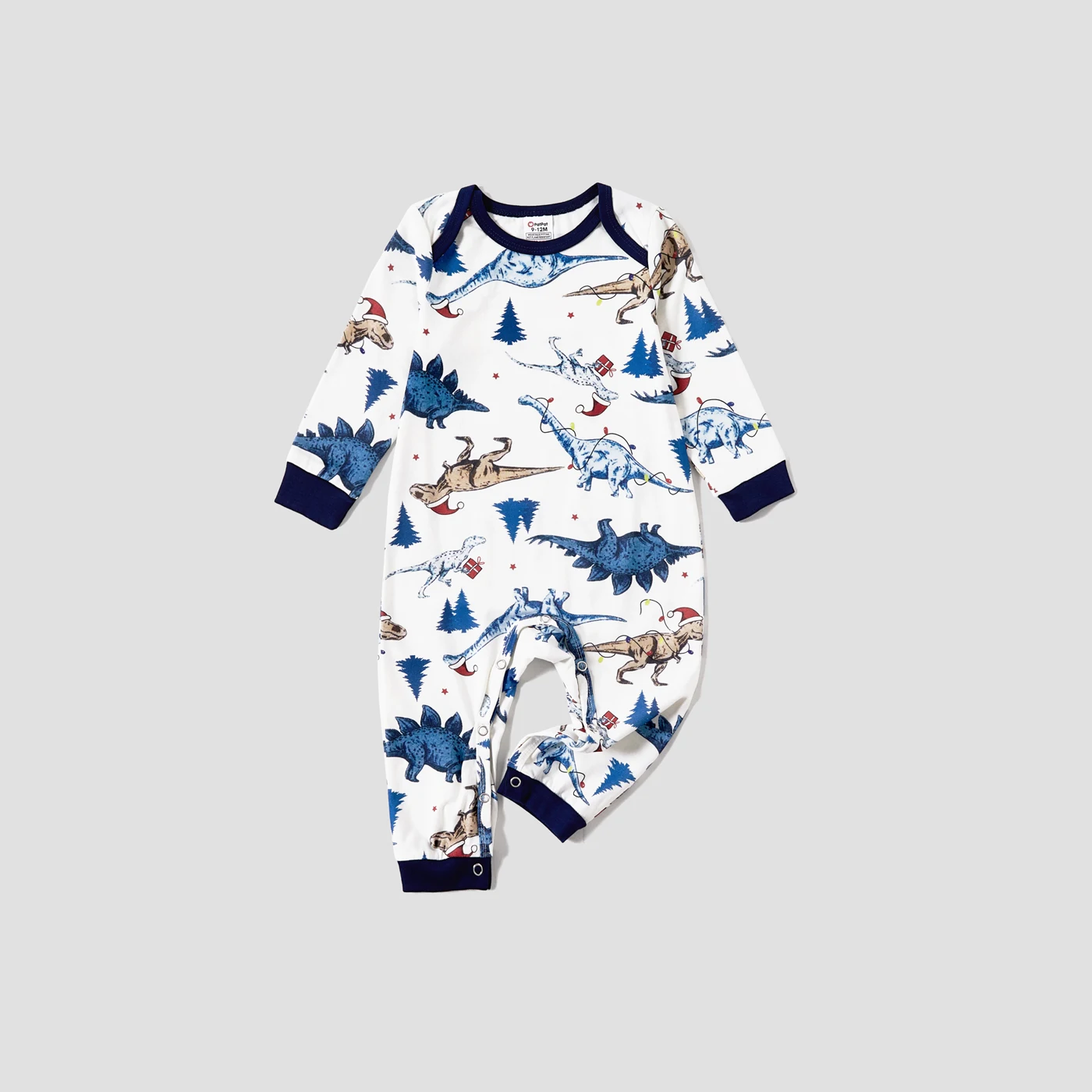 thumbnail image 5 of Conjuntos de pijamas con estampado de dinosaurios lindos a juego para toda la familia de Navidad PatPat (resistentes al fuego), 5 of 5