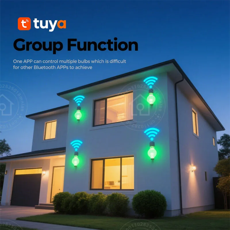 Smart led bulb Tuya Smart E27 Smart Life APP control dimmable Bluetooth RGB 220-240V 9W bedroom decoration party lighting