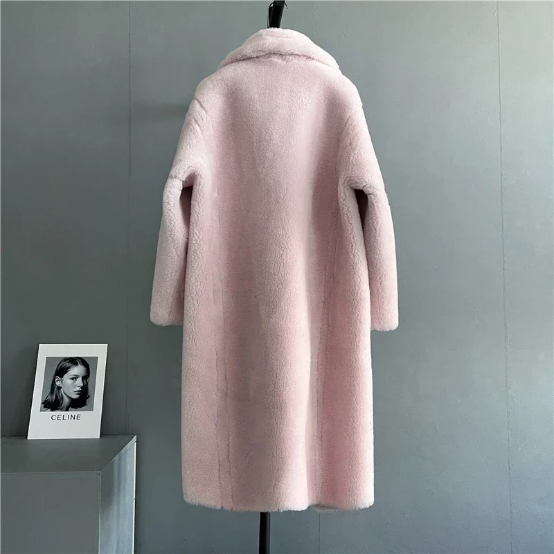 Solid Color Sheep Shearing Jacket Warm Wool Fur Coat Women Korean Fur Jackets Women Tops Casual Mid-length Fur Coats Zm944