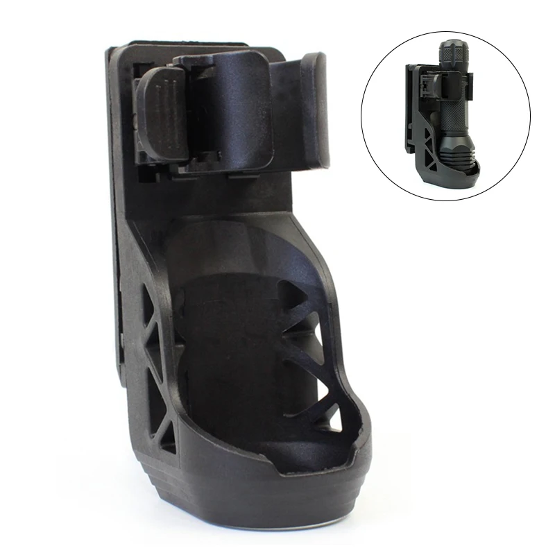

360° Rotating Tactical Flashlight Holster Lever Side Lock System Quick Unplug