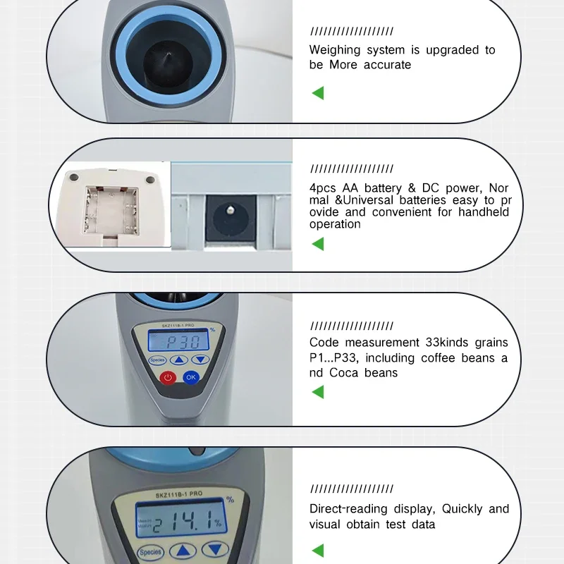 SKZ111B-1 PRO Rapid 33 Kinds Grain Moisture Testers Meter For Coffee Bean Cocoa Bean Corn Maize 3