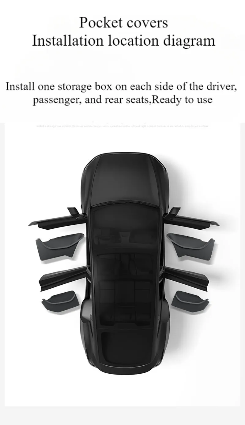 Door Side Storage Box For Tesla Model Y Juniper Model 3 Highland Full&Half Cover