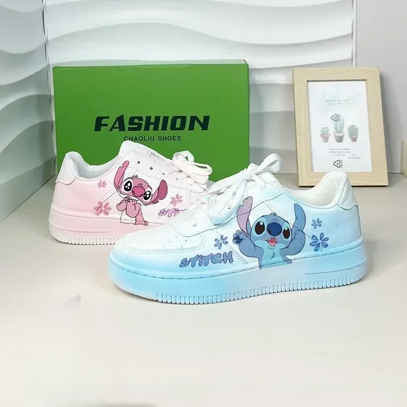 thumbnail image 1 of Zapatillas de deporte de dibujos animados de Disney Stitch Angel para mujer, transpirables, versátiles, para parejas, zapatos de tabla Y2k, bonitos zapatos de ocio para estudiantes, regalos, 1 of 5