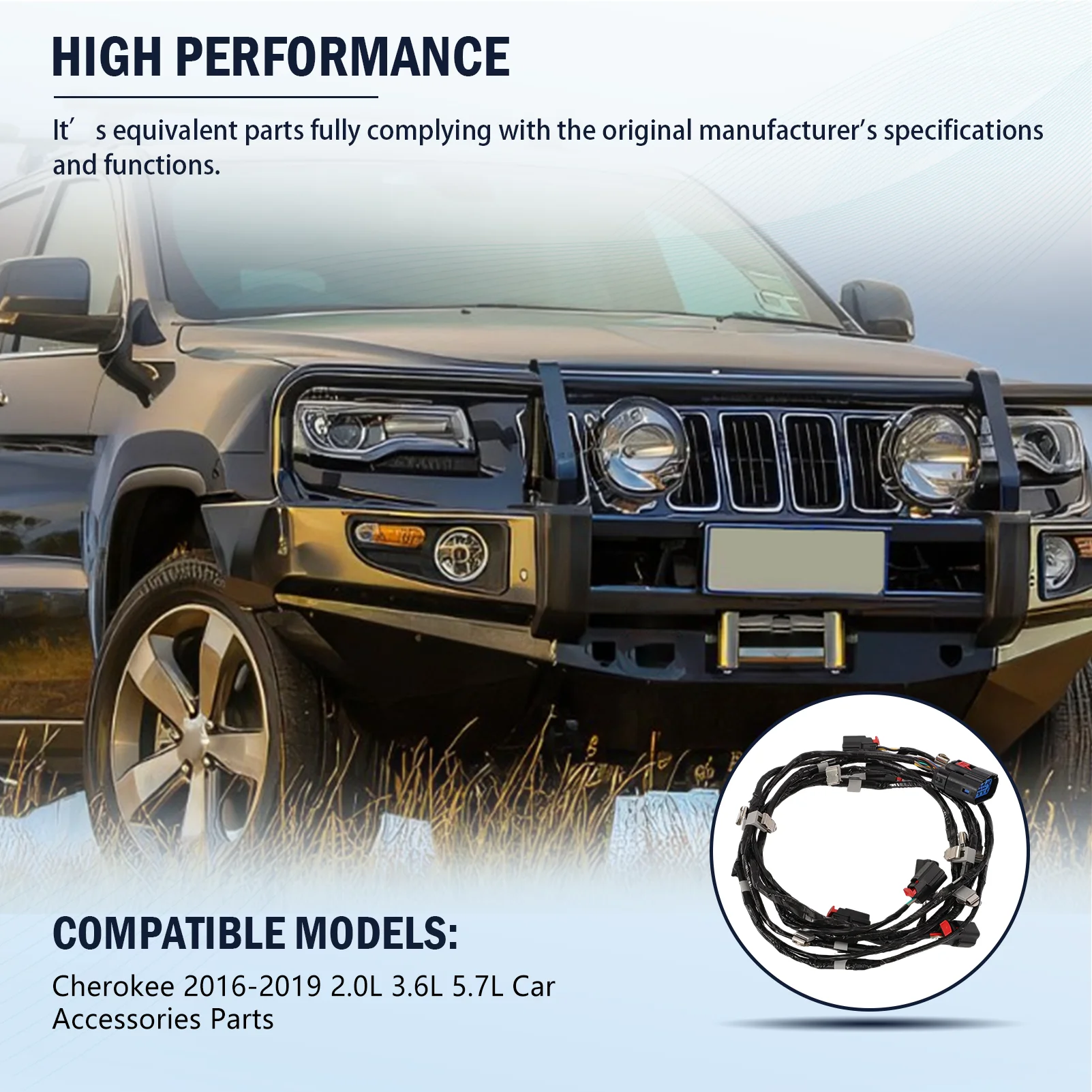 68261975AC 1pc 전면 패널 배선 하니스 Jeep Gran과 호환 가능 Cherokee 2016-2019 2.0L 3.6L 5.7L