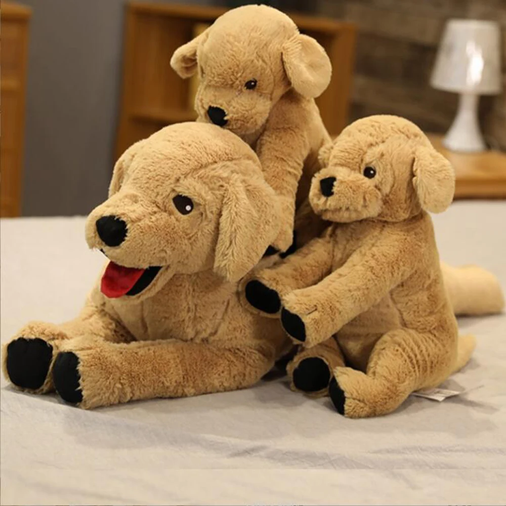Labrador Throw Pillow Large Imitation Golden Hair Dog Stuffed Children Plush Toy