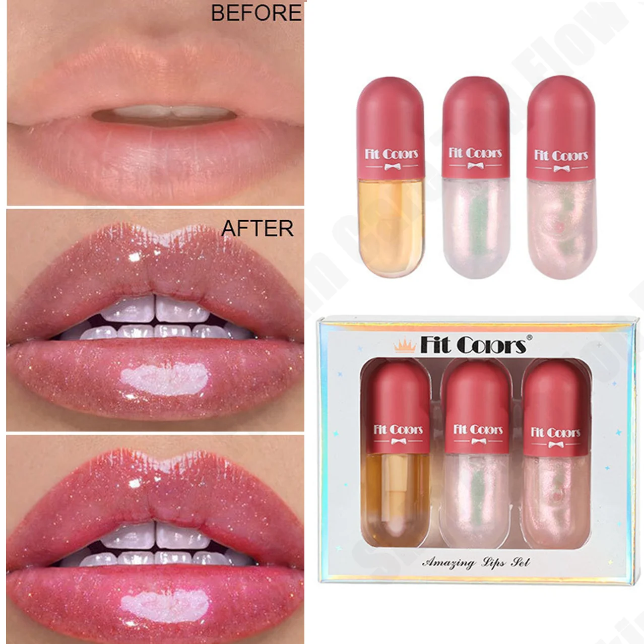 Mini Capsule Liquid Lip Blam Lip Plumping Oil Moisturizing Transparent Color Changing Mirror Jelly Plumping Lip Gloss Cosmetic