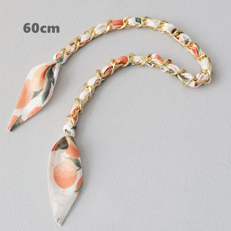 Neue Mode Marke Frau Handtasche Zubehör Ketten Abnehmbare Crossbody Floral Print Metall Seide Strap Frauen DIY Kette Tasche Griffe – Detail 18