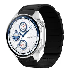Magnetic Silicone Sports Strap - Soft, Durable, and Stylish Bracelet Watchband for OPPO Watch 4 Pro (Black)