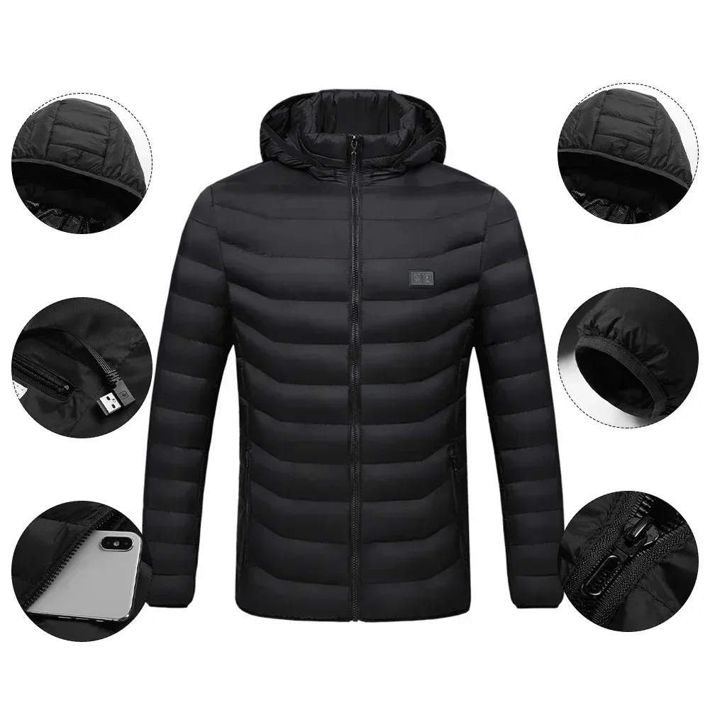 Men's Thermal Jacket 11 Zone Controlled Temperature Usb Electric Heating Coat Heating Clothing New Winter Ski Self-heating Parka 4