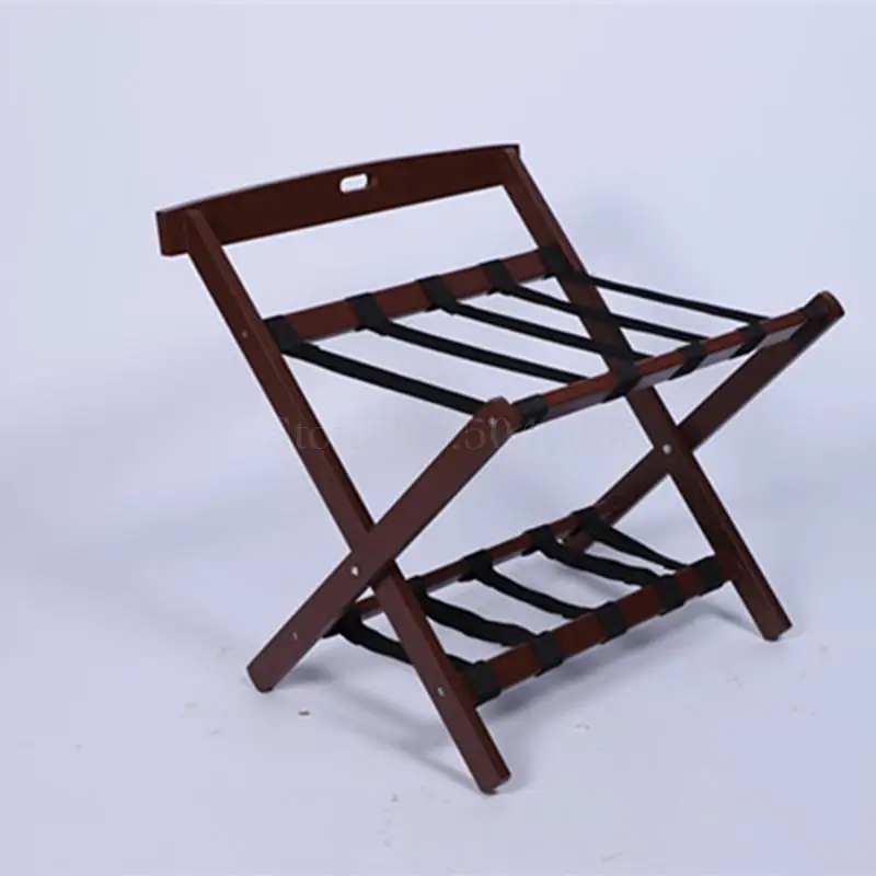 Hotel room furniture solid wood luggage rack hotel home folding floor luggage rack storage shelf