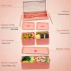1pc-Lunch Box Thickened Plastic Divided Compartment Double Layer Meal Box Office Worker Bento Box Microwave Oven Available 6