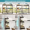 Over The Sink Dish Drying Rack (Expandable Height and Length) Snap-On Design 2 Tier Large Dish Rack (27-36L x 12W x 32.5-37H 2