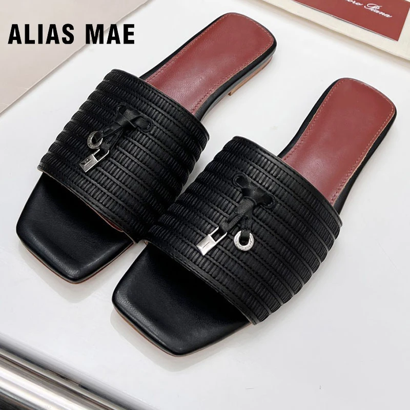 

ALIAS MAE Electric Embroidery New Autumn Women's Sandals 2023 Fashion Retro Leisure Outdoor Beach Holiday Slippers Size 35-42