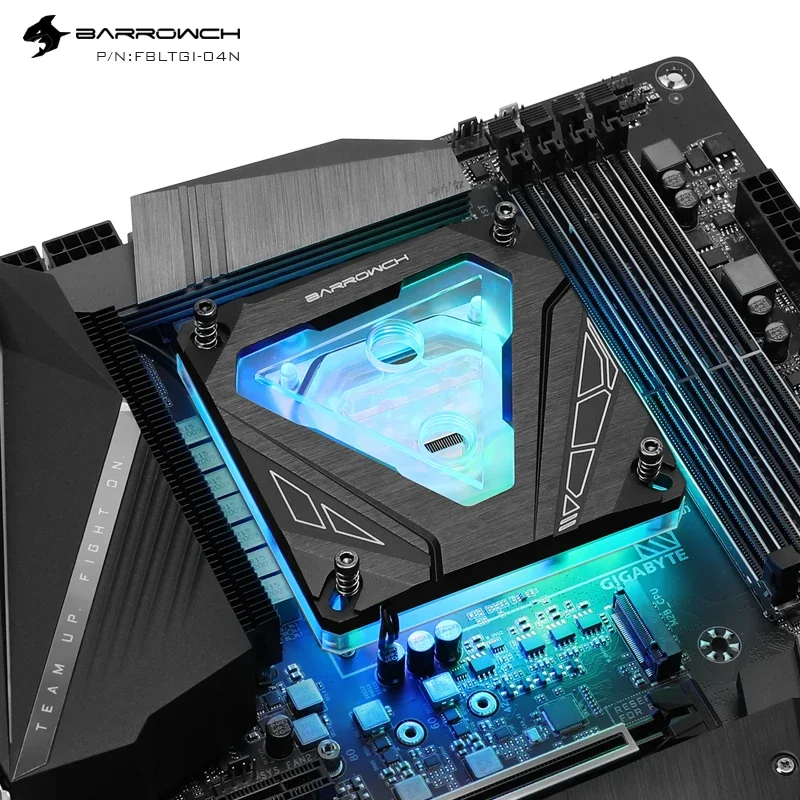 Barrowch Cpu Bloco de Água Radiador para Intel Socket Lga115x Lga1200 1700 X99 X299 5v Argb 3pin Mobo Aura Sync - Imagem 3