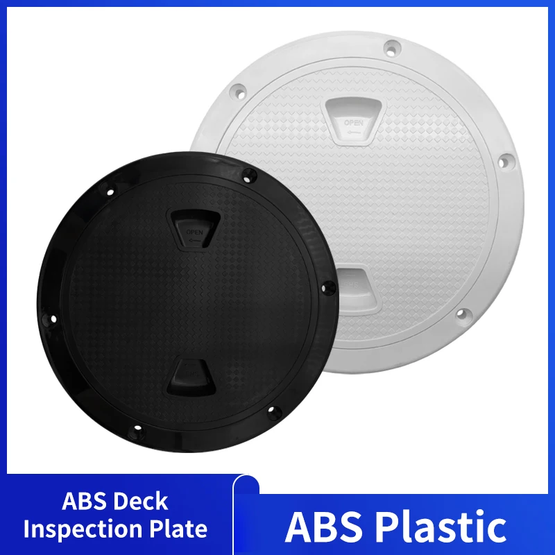 4/6/8 Inch ABS Plastic Round Deck Inspection Plate Hatch Cover Deck Plate Non Slip for Marine RV Yacht Boat Accessories White