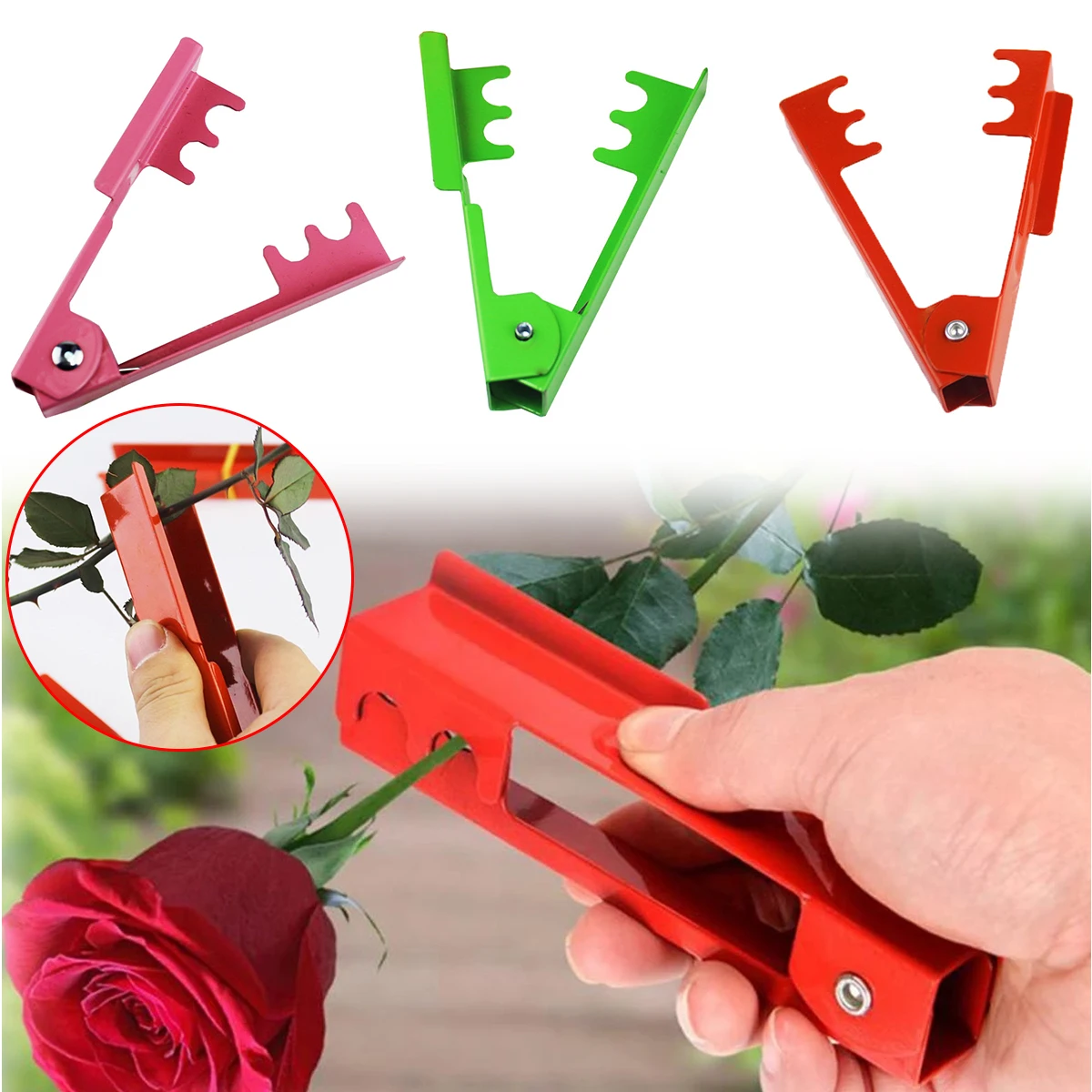 

Rose Plier Removing Burrs Floral Thorn Stem Leaf Stripper Removal Clamp Burrs Pliers for Home Garden Yard Flower Tool 14cm