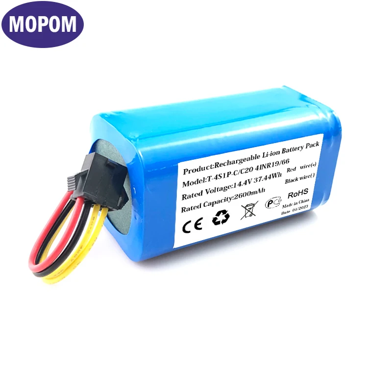 XITAIAN Batterie De Rechange 14.4V 2800mAh Pour Shark RV700 RV720 RV725 RV750 - 3-Prong Plug INR18650