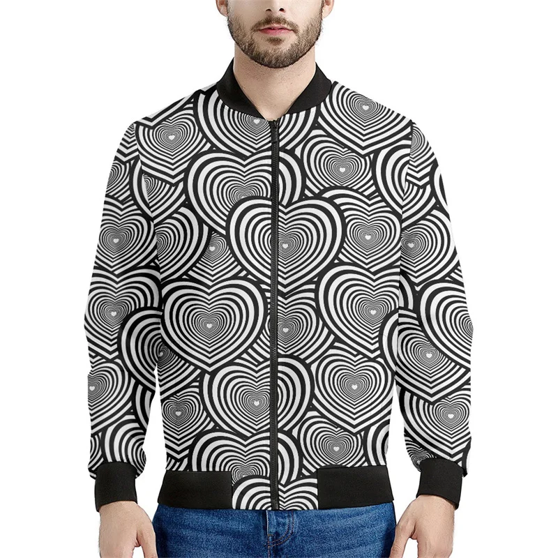 thumbnail image 1 of Chaqueta con cremallera con estampado 3D de degradado psicodélico para hombres, sudaderas de gran tamaño, chaquetas bomber de manga larga para primavera y otoño para mujeres, 1 of 5