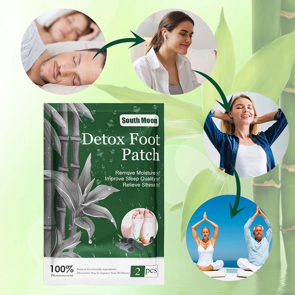 Detox Foot Patches Pads Natural Herbal Stress Relief Feet Body Toxins Detoxification Cleansing Pad Health Care Foot Stick