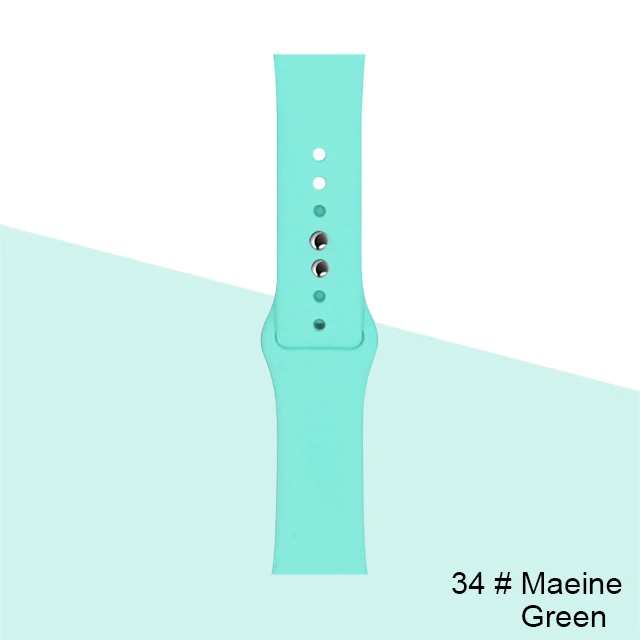 Silicone Strap For Apple Watch band 45mm 41mm 44mm 40mm 38mm 42mm Watchband Bracelet Correa For Iwatch Series 6 Se 5 4 3 7 Marine-Green-34