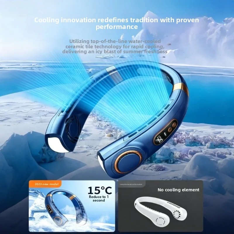 Neck Fan Rechargeable Personal Skincare Portable Fan Battery Operated Hands Free Wearable USB Neck Cooling Fan forIndoor Outdoor