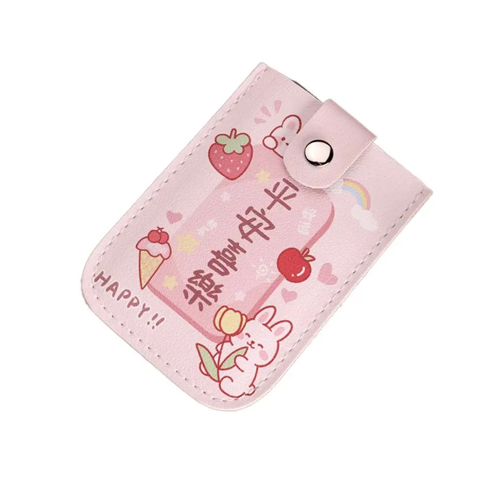 Fashionable PU Leather Mini Card Wallet with Concealed Pull-Out Design and Multiple Card Pockets