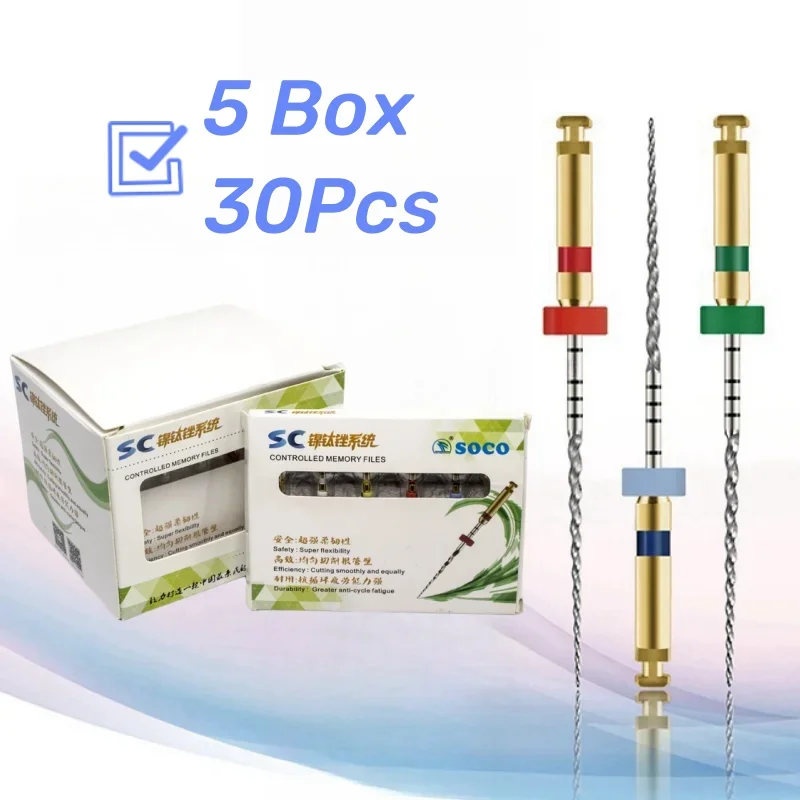 Limes endodontiques dentaires Coxo, fichier Sc, canal radiculaire en dégradet titane, SOCO 21mm, 25mm, 31mm, 5 boîtes