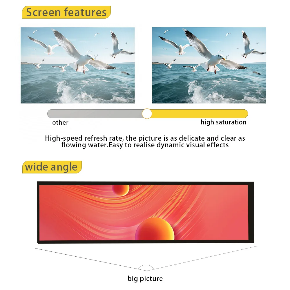 LESOWN LCD 모듈 패널 8.8 인치 LCD MIPI 480x1920 IPS 600Nits HDMI 긴 스트립 얇은 스크린 디스플레이(라스베리 파이 프린터용)