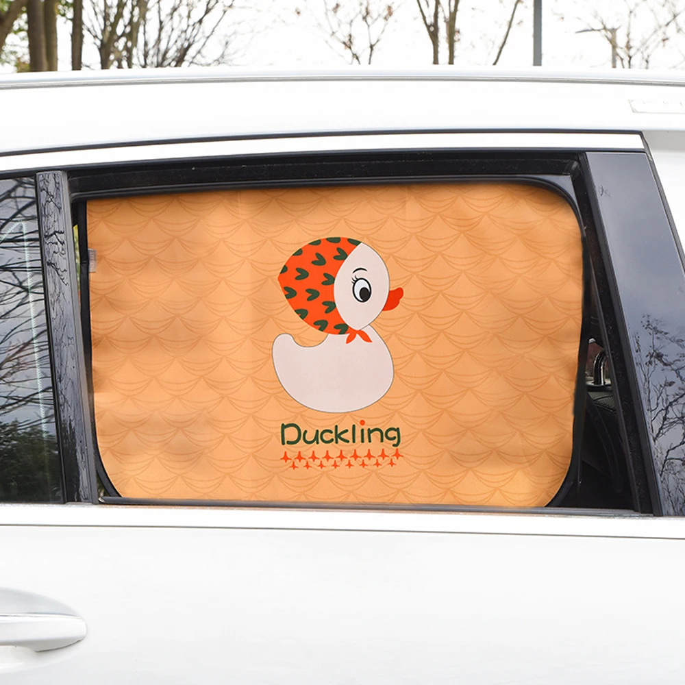 Universal Car Sun Shade Cover Magnetic UV Protection Curtain Side Window For Baby Kids Cute Cartoon Car Styling