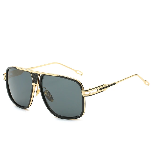 Classic Big Frame Sunglasses Men Brand Designer Metal Sun Glasses