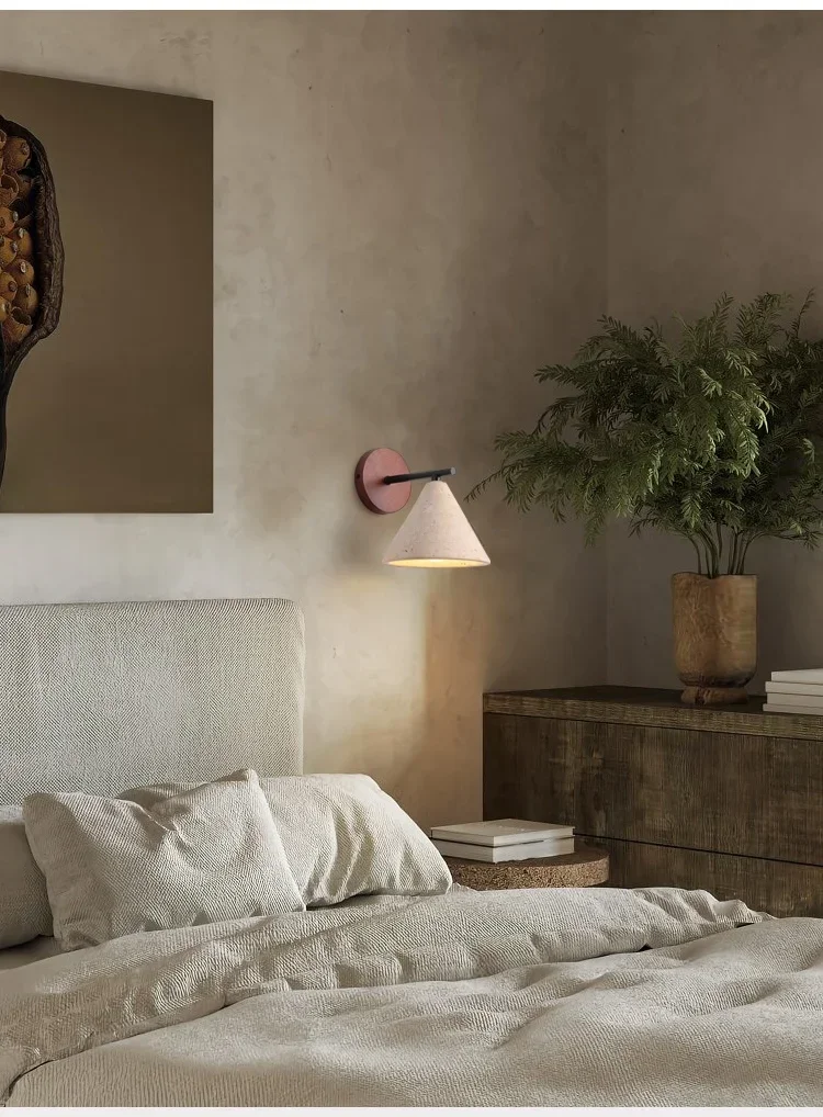 Natural Stone Travertine Wall Lamp Sconce Image 5