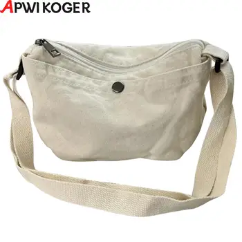 Women Crossbody Bag Solid Retro Daily Bag Zipper Closure Small Shoulder Purse Adjustable Shoulder Straps Underarm Bag Canvas Bag