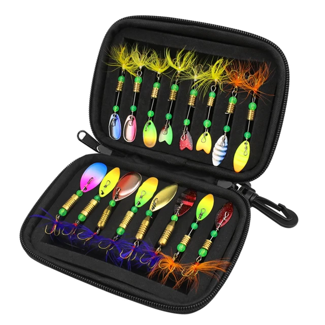 Metal Baits Set Fishing Spoons Lures Trout Bass Casting Spinner