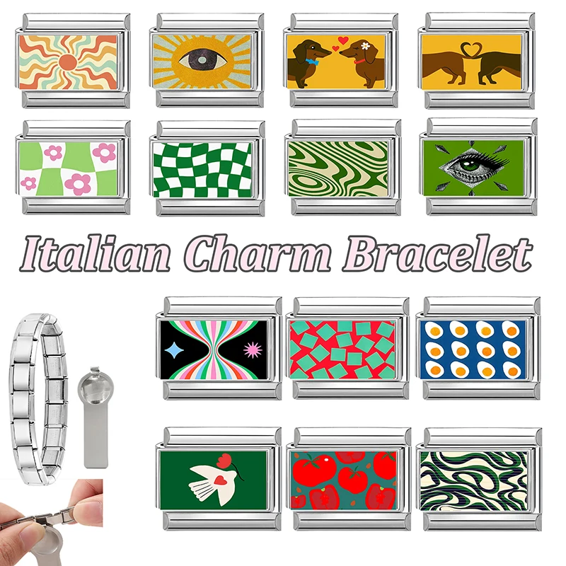 Italian Charm Links Fit 9mm Stainless Steel Bracelet