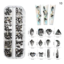  Nail Art Rhinestones Kit 2400pcs Nail Gems Ab Flatback Rhinestones Gems Stones with Storage Organizer for Design Bright Holiday 