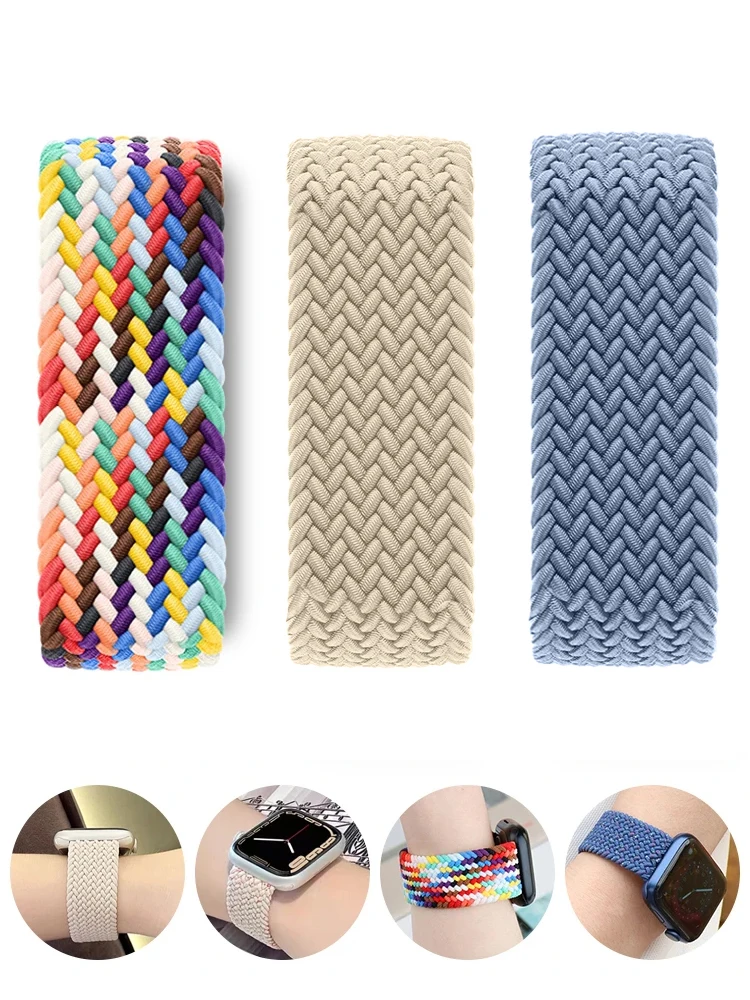 

Ремешок Соло для Apple watch Band 44 мм 45 мм 42 мм 40 мм 38 мм 41 мм Ultra 49 мм, плетеный браслет для iwatch series 7 8 9 5 SE 6