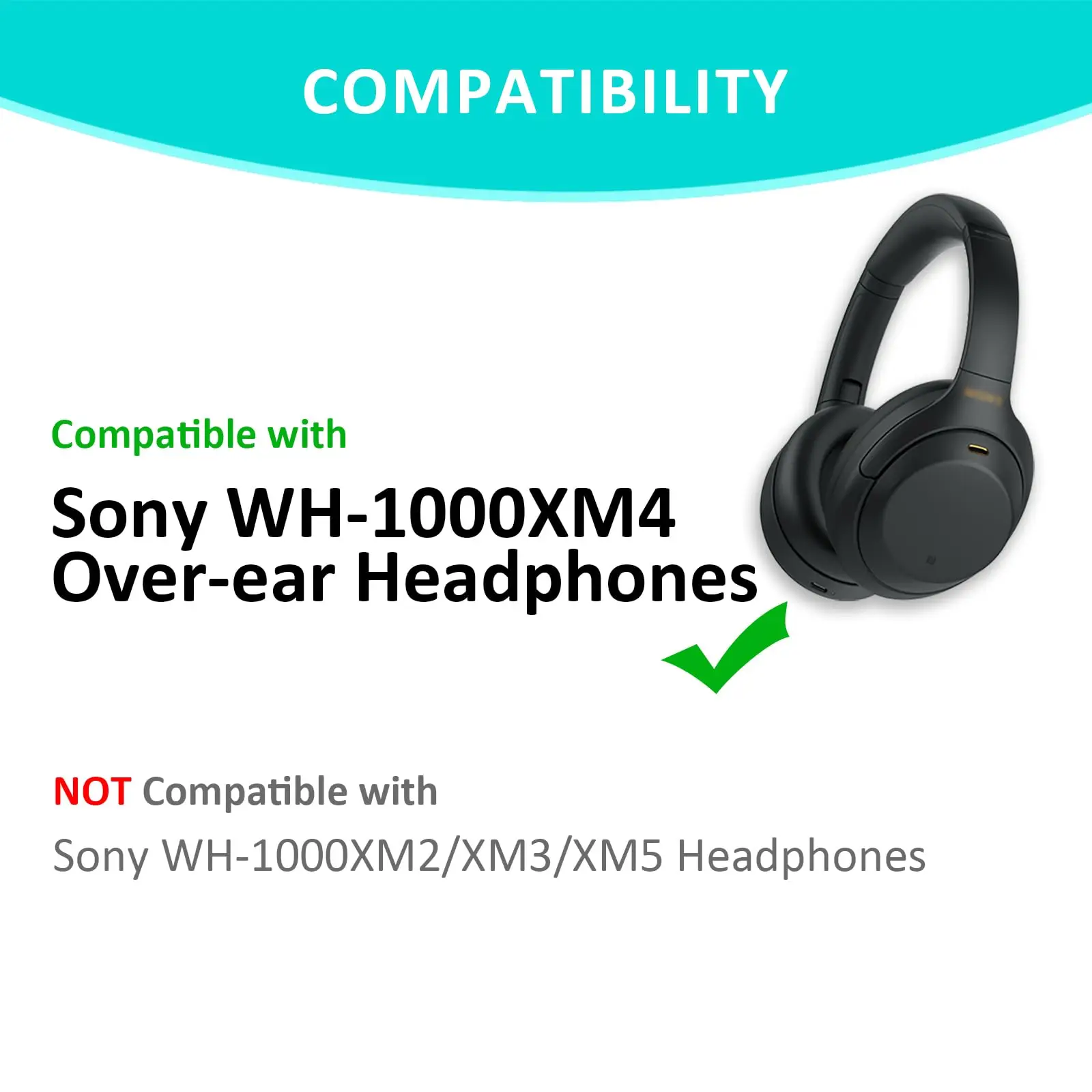 WH-1000XM4ソフトタンパク質の革交換用イヤパッド、Sony