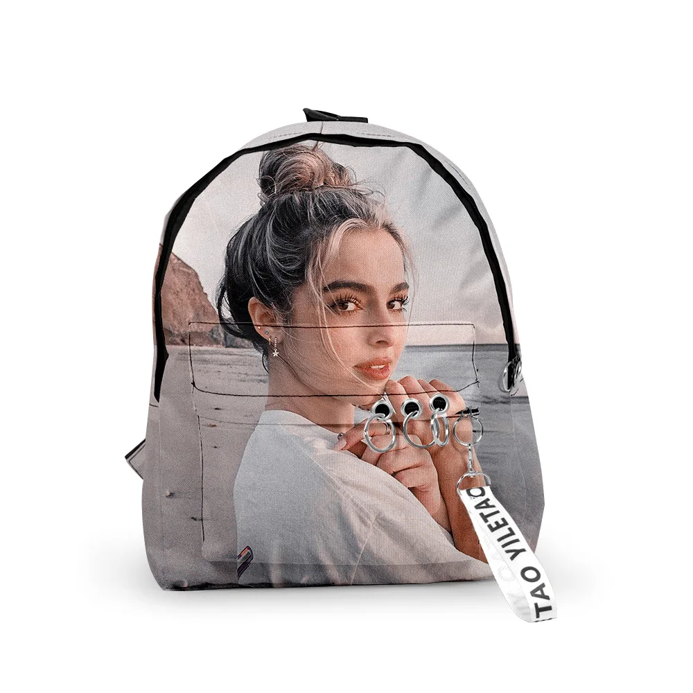 

Popular addison rae Notebook Backpack Boys/Girls pupil School Bags 3D Print Keychains Oxford Waterproof Cute Small Backpacks