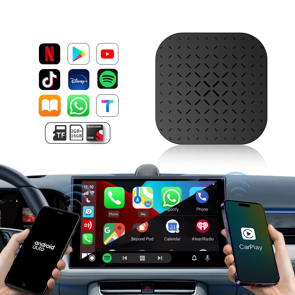 

Новое поступление Carlinkit Android 11 Беспроводной адаптер Carplay 3 в 1 dongle Magic Ai Box Портативный стерео youtube netflix Carplay